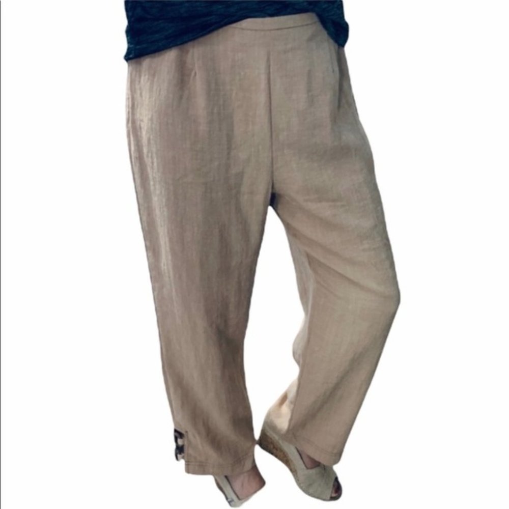 BOGO City Girl Nancy Bolen Tan khaki Capri Ankle Pants